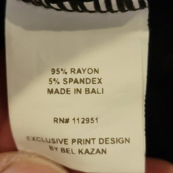 Bel Kazan Black Gold Zip Front Fit & Flare Dress Medium | Bali Made | Boho Mod - Picture 9 of 10